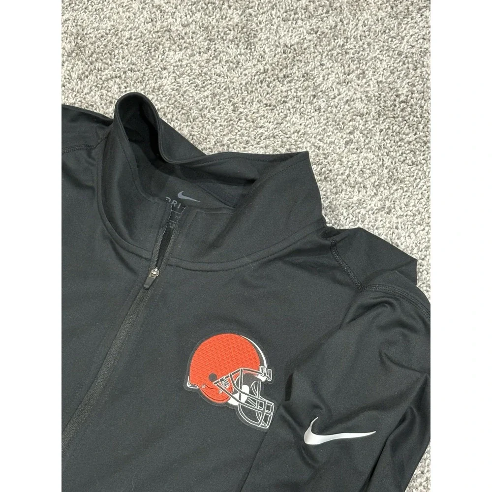 Nike Cleveland Browns Dri-FIT Quarter Zip Pullover Black Mens XXL NFL Football